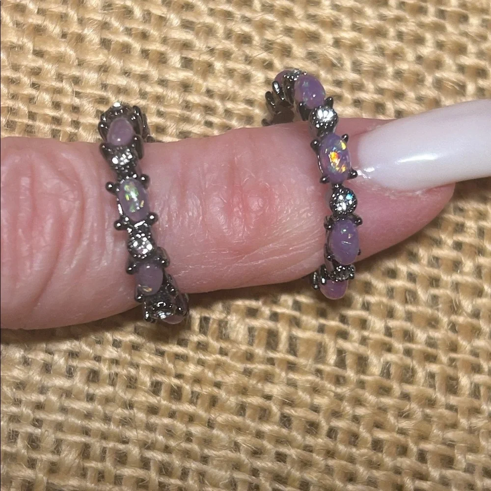 Sterling Black & Purple Opal Ring - Picture 7 of 7